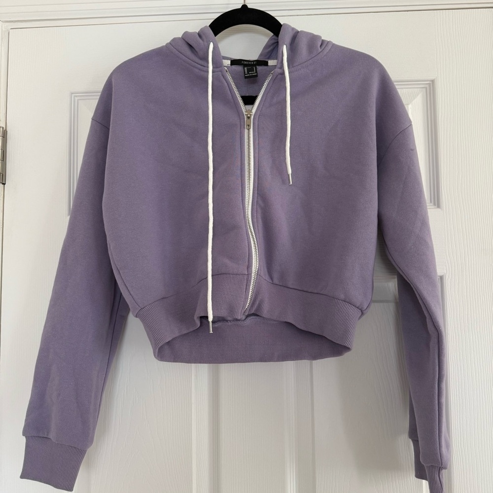 Purple Cropped Hoodie
